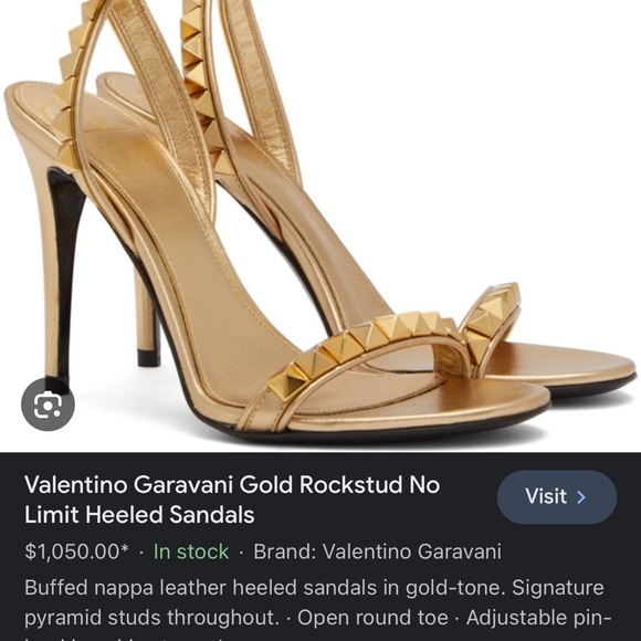 Valentino No Limits Gold Sandal Heel - Picture 9 of 9